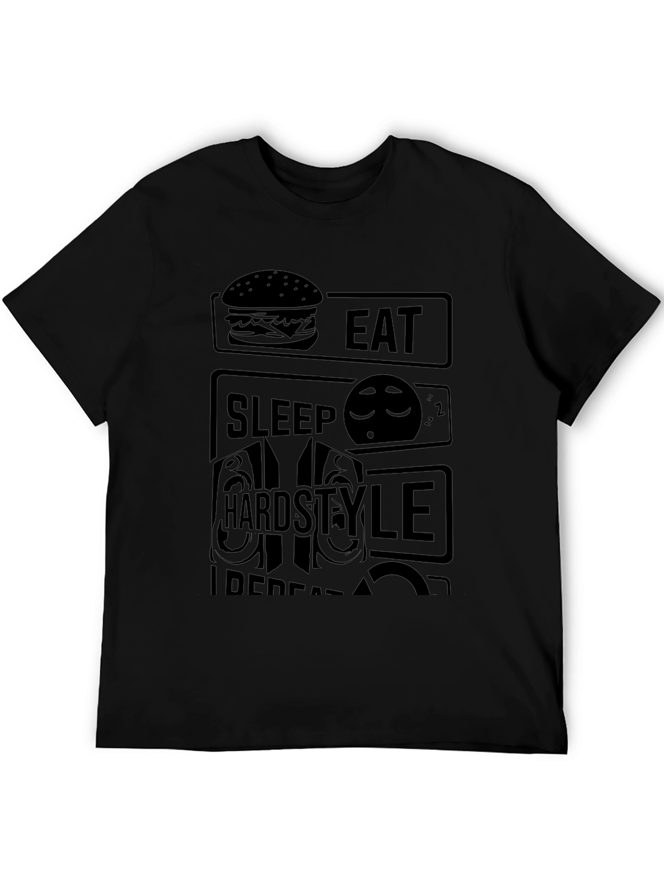 Eat Sleep Hardstyle Repeat Black T-Shirt