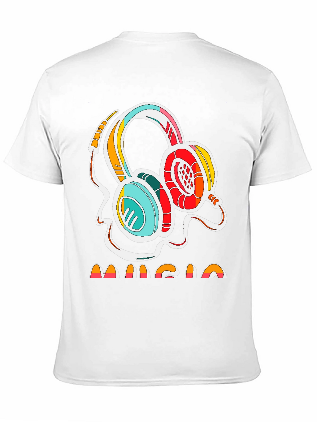 Retro Music Headphones Graphic Tee - Stylish Cotton Shirt