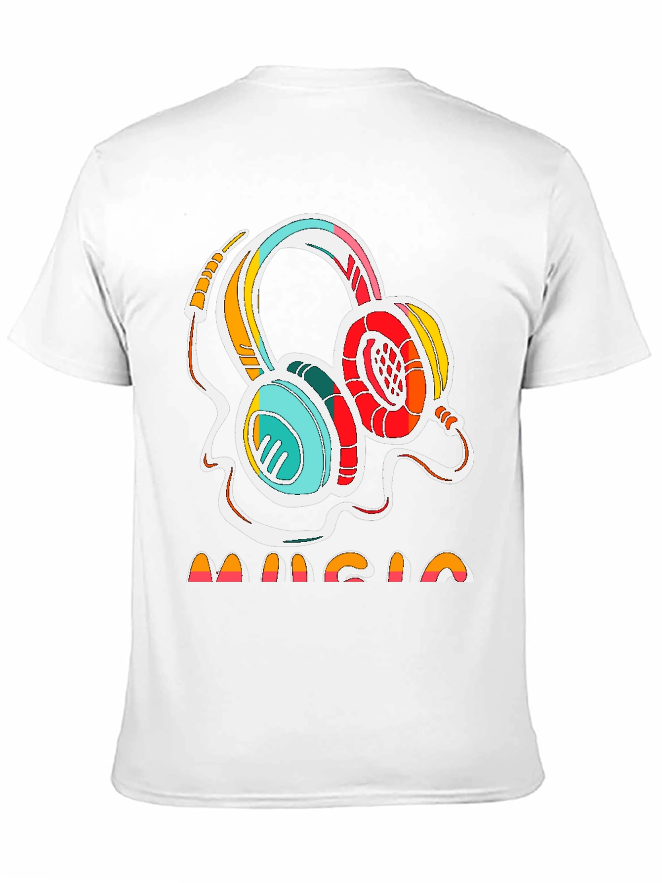 Retro Music Headphones Graphic Tee - Stylish Cotton Shirt