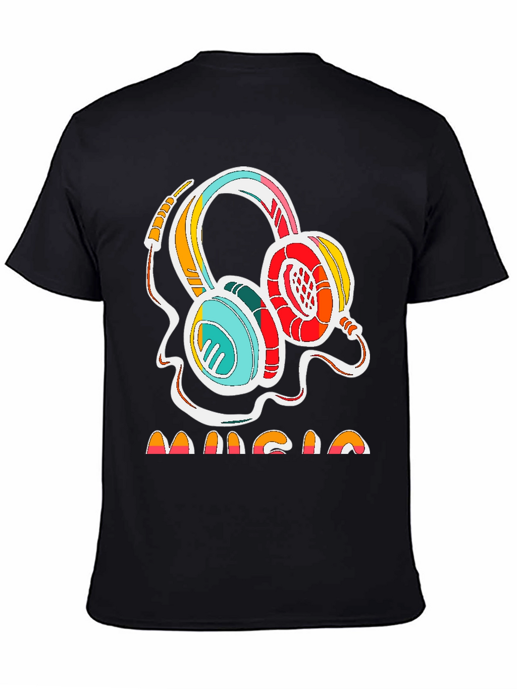 Retro Music Headphones Graphic Tee - Stylish Cotton Shirt
