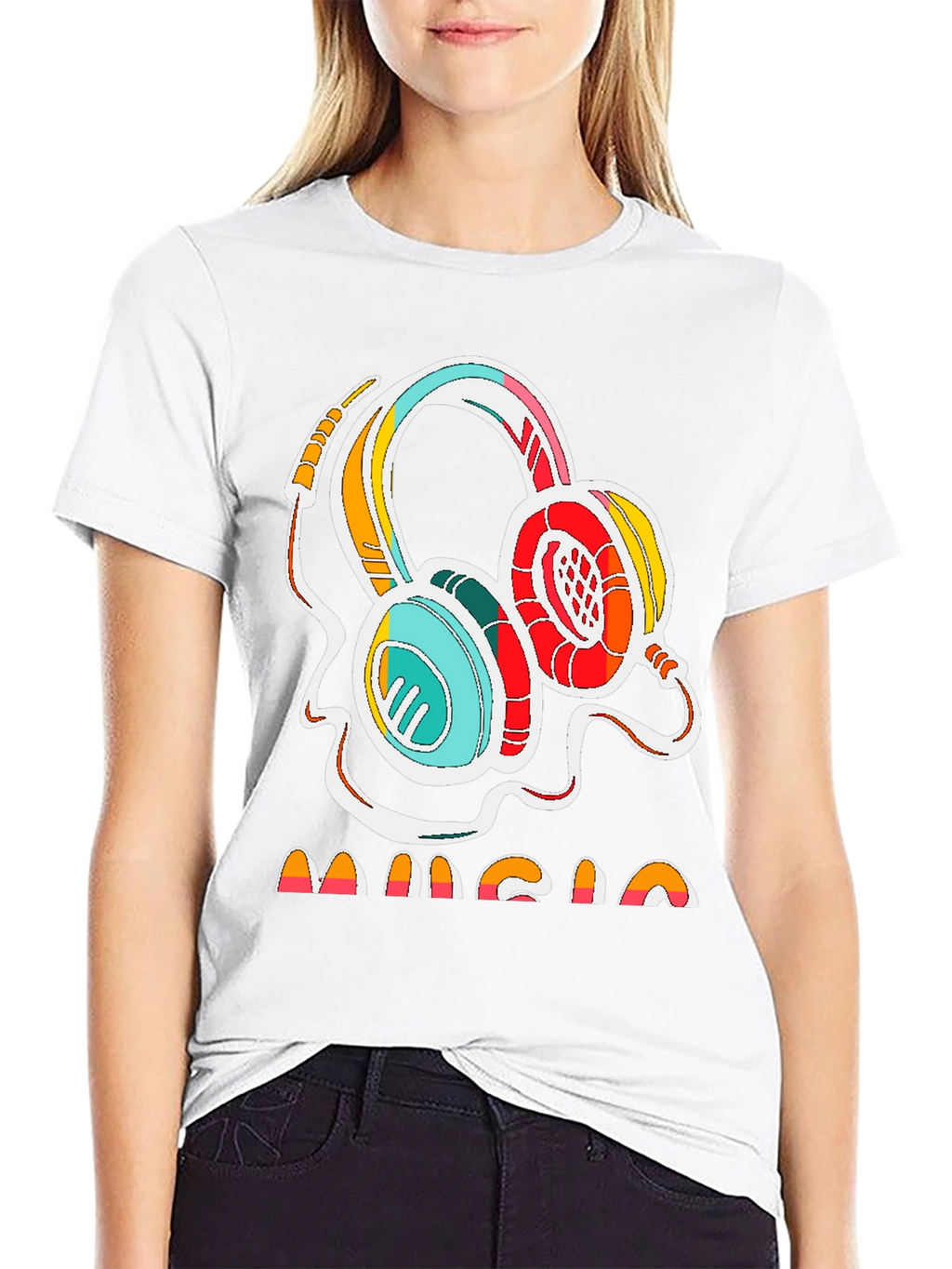 Retro Music Headphones Graphic Tee - Stylish Cotton Shirt