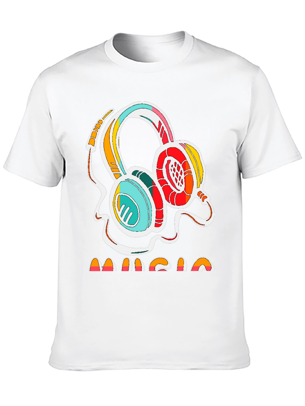Retro Music Headphones Graphic Tee - Stylish Cotton Shirt