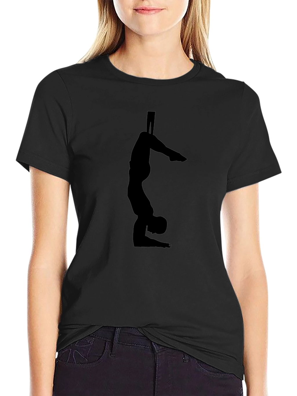 Mens Black Gymnastics Graphic T-Shirt