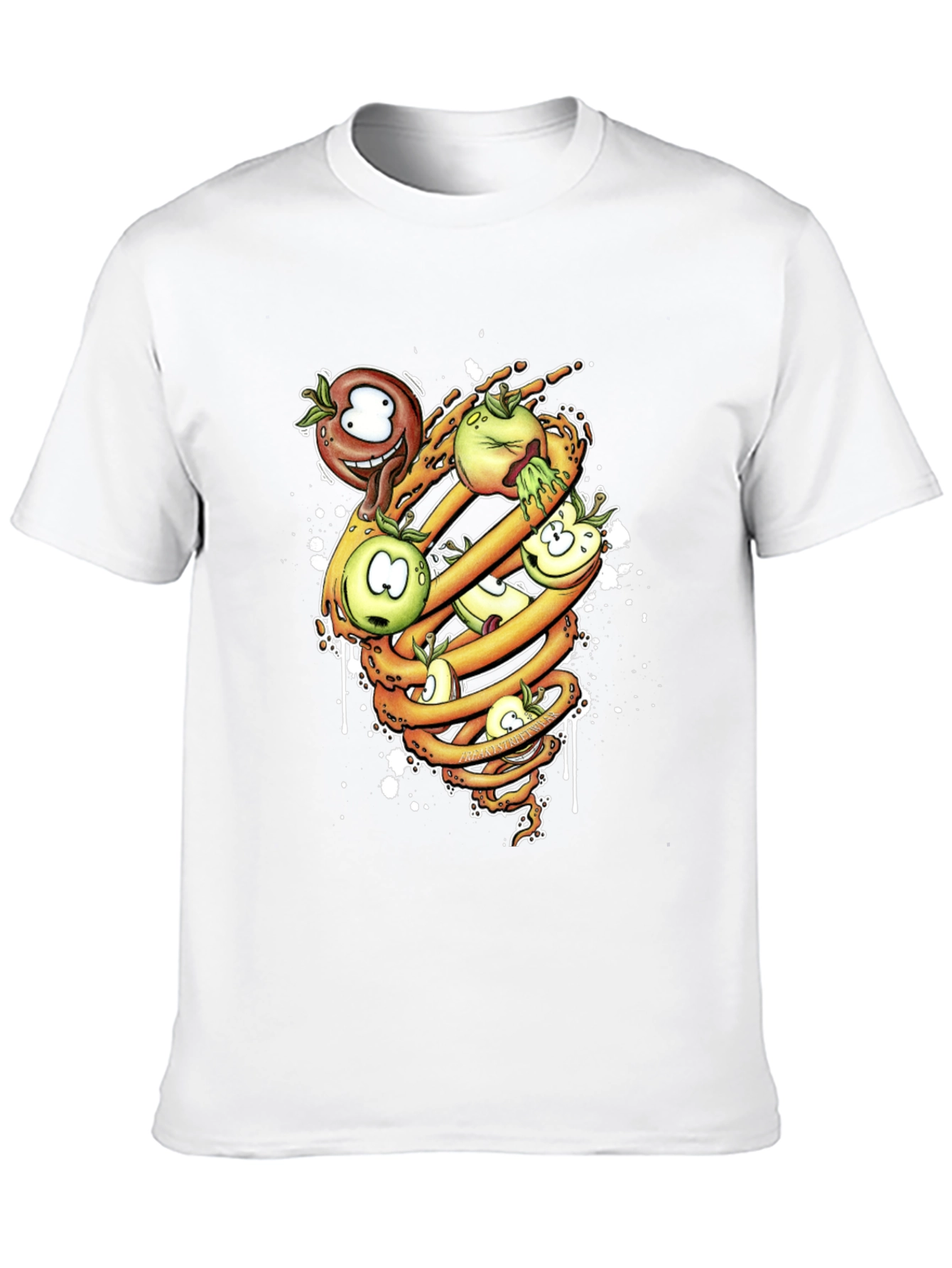 Cartoon Apple Spiral T-Shirt