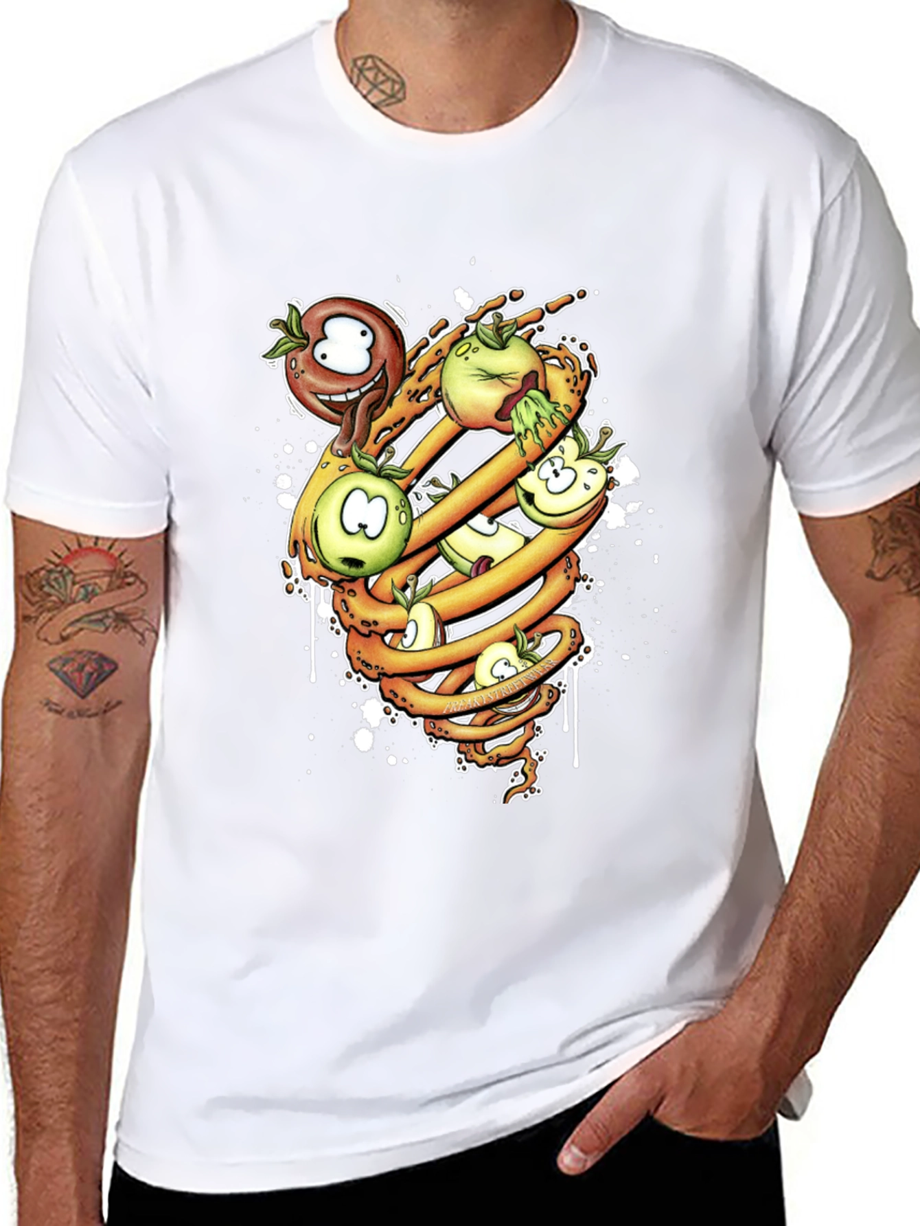 Cartoon Apple Spiral T-Shirt