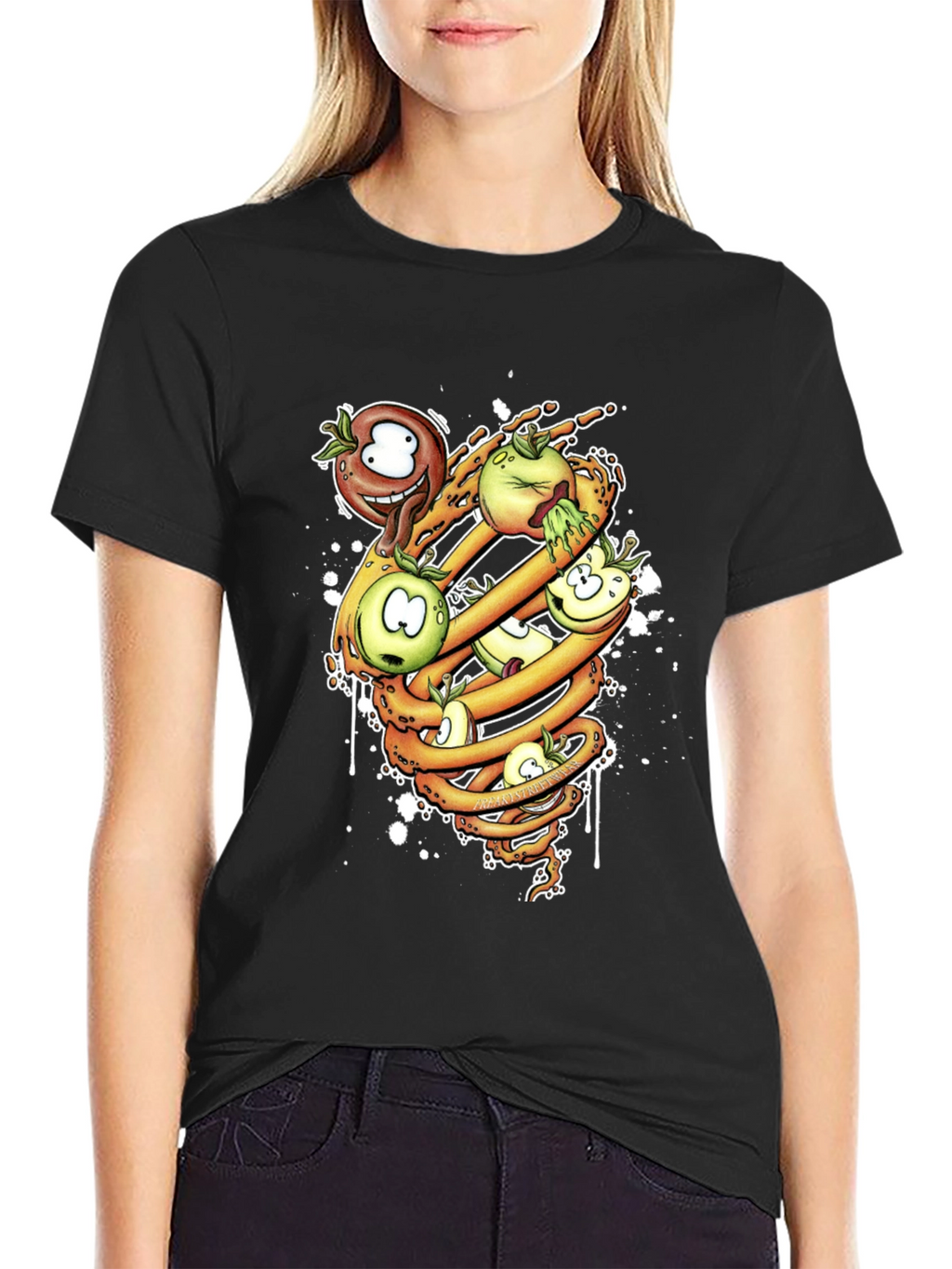 Cartoon Apple Spiral T-Shirt