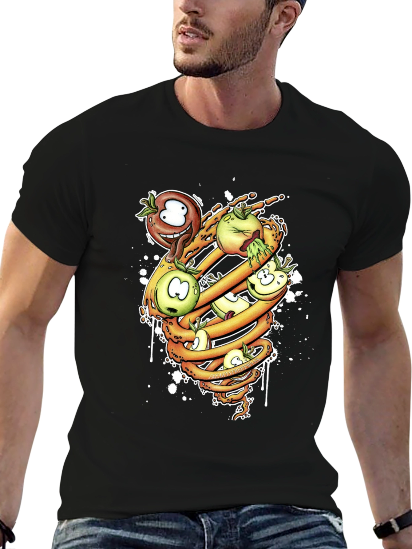 Cartoon Apple Spiral T-Shirt