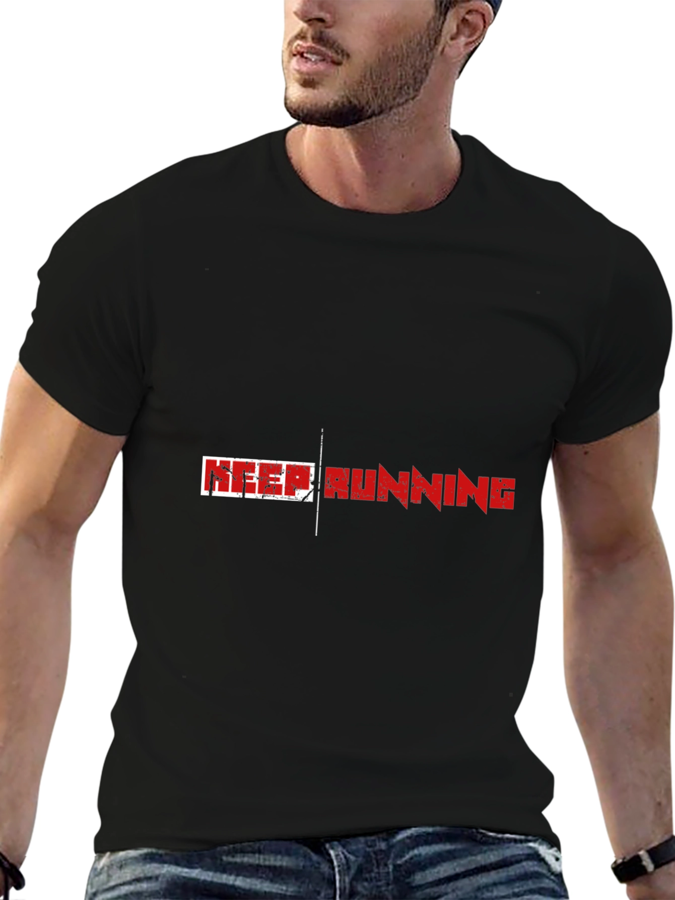 Keep Running Graphic Print T-Shirt
