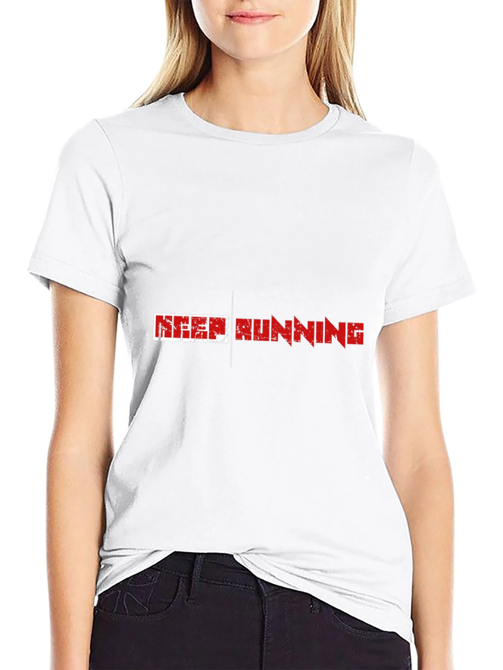 Keep Running Graphic Print T-Shirt