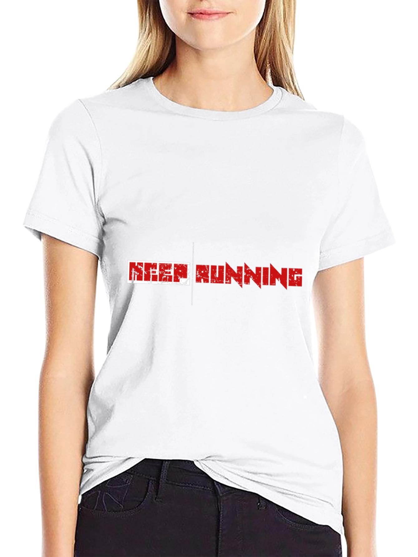 Keep Running Graphic Print T-Shirt