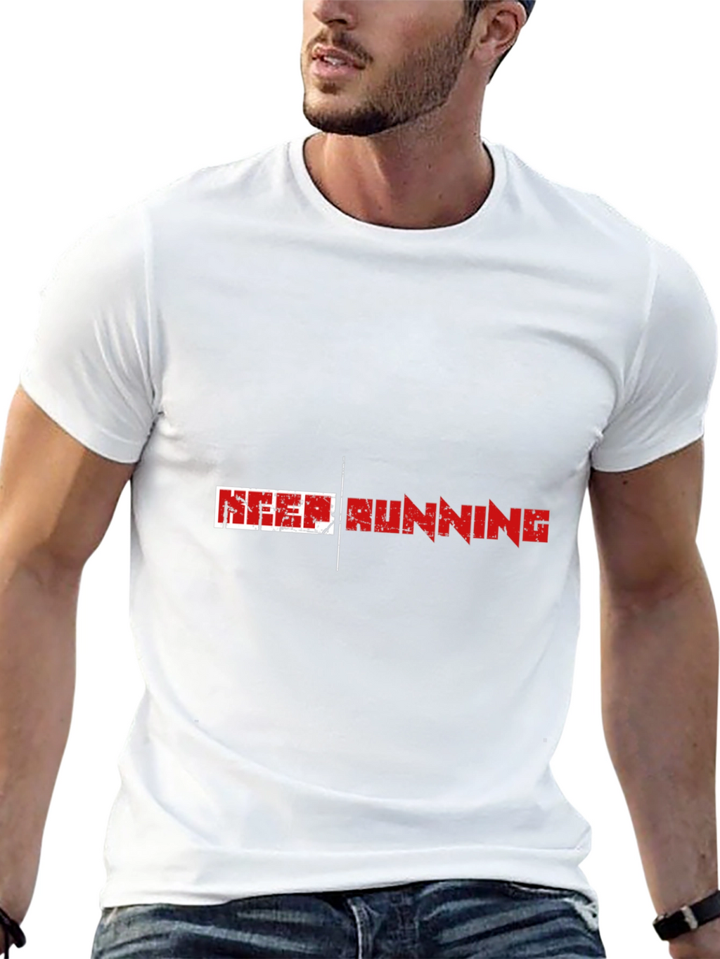 Keep Running Graphic Print T-Shirt
