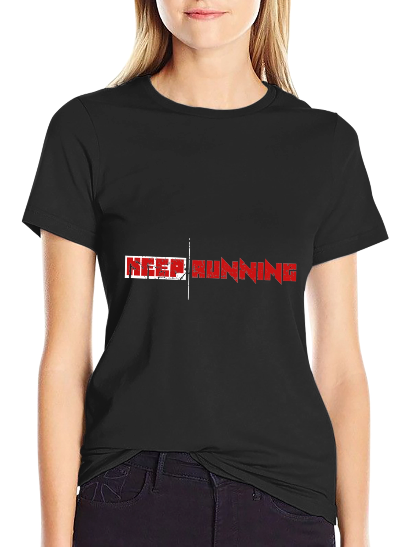 Keep Running Graphic Print T-Shirt