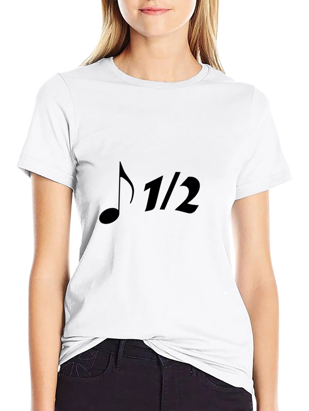 Musical Note 1/2 T-Shirt - Black