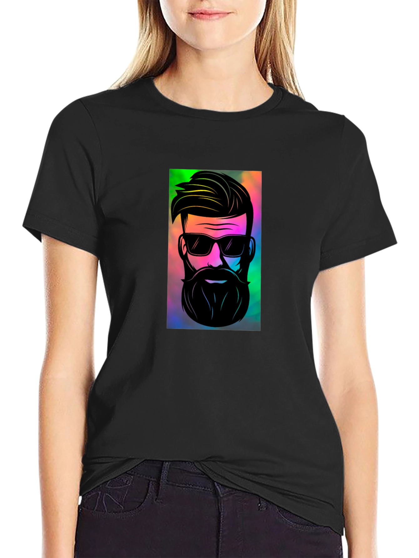 Cool Graphic Print Black T-Shirt