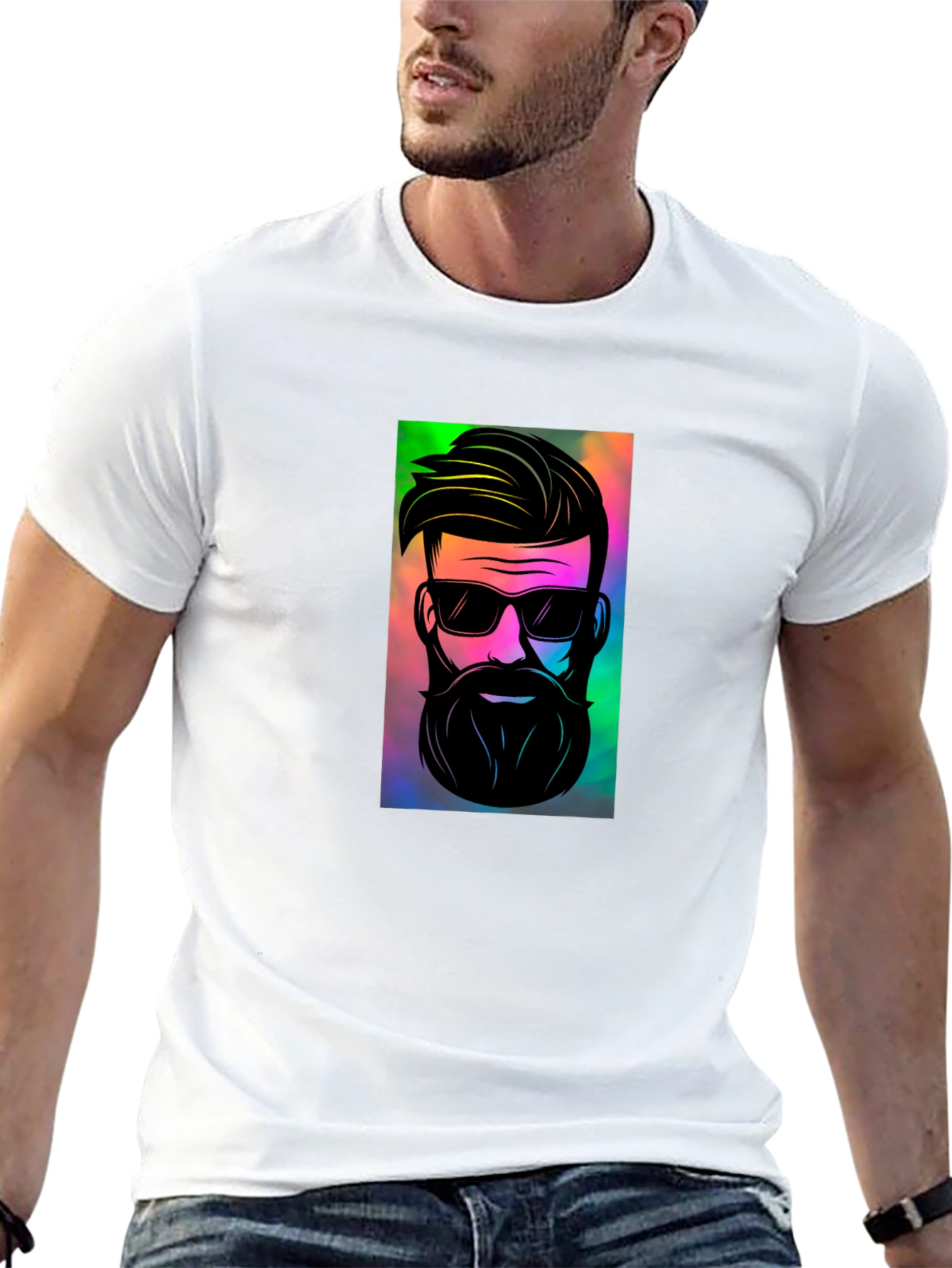 Cool Graphic Print Black T-Shirt