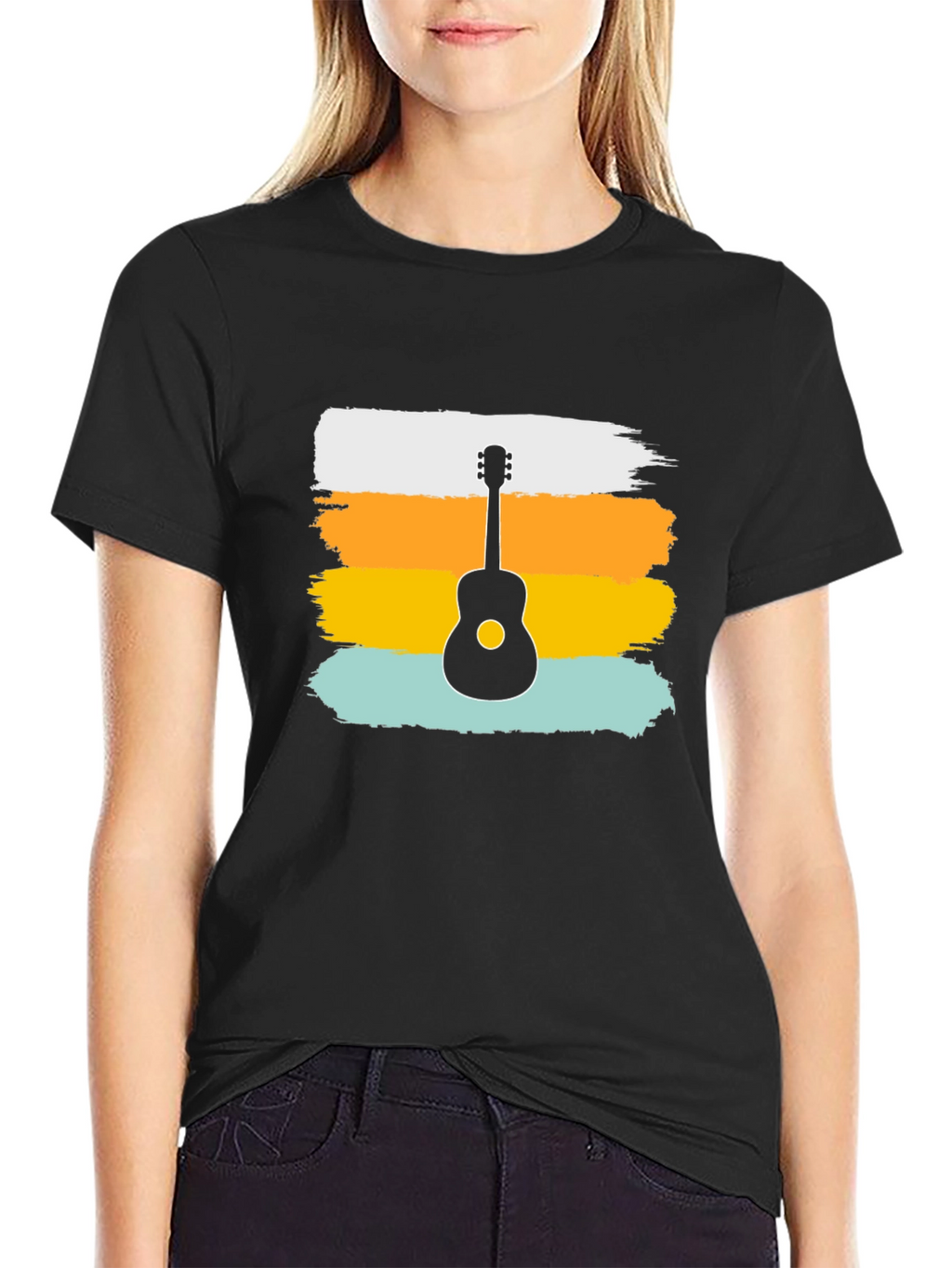 Retro Guitar Graphic Tee - Stylish Music Lover Shirt