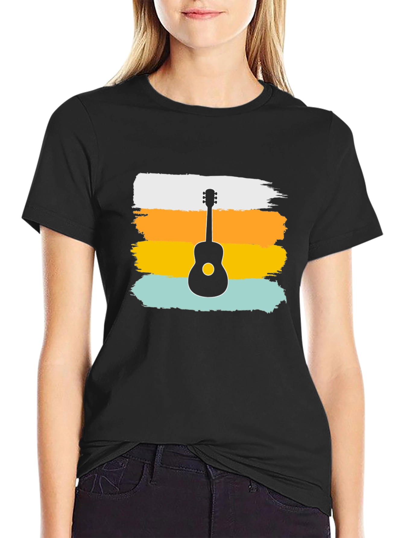 Retro Guitar Graphic Tee - Stylish Music Lover Shirt