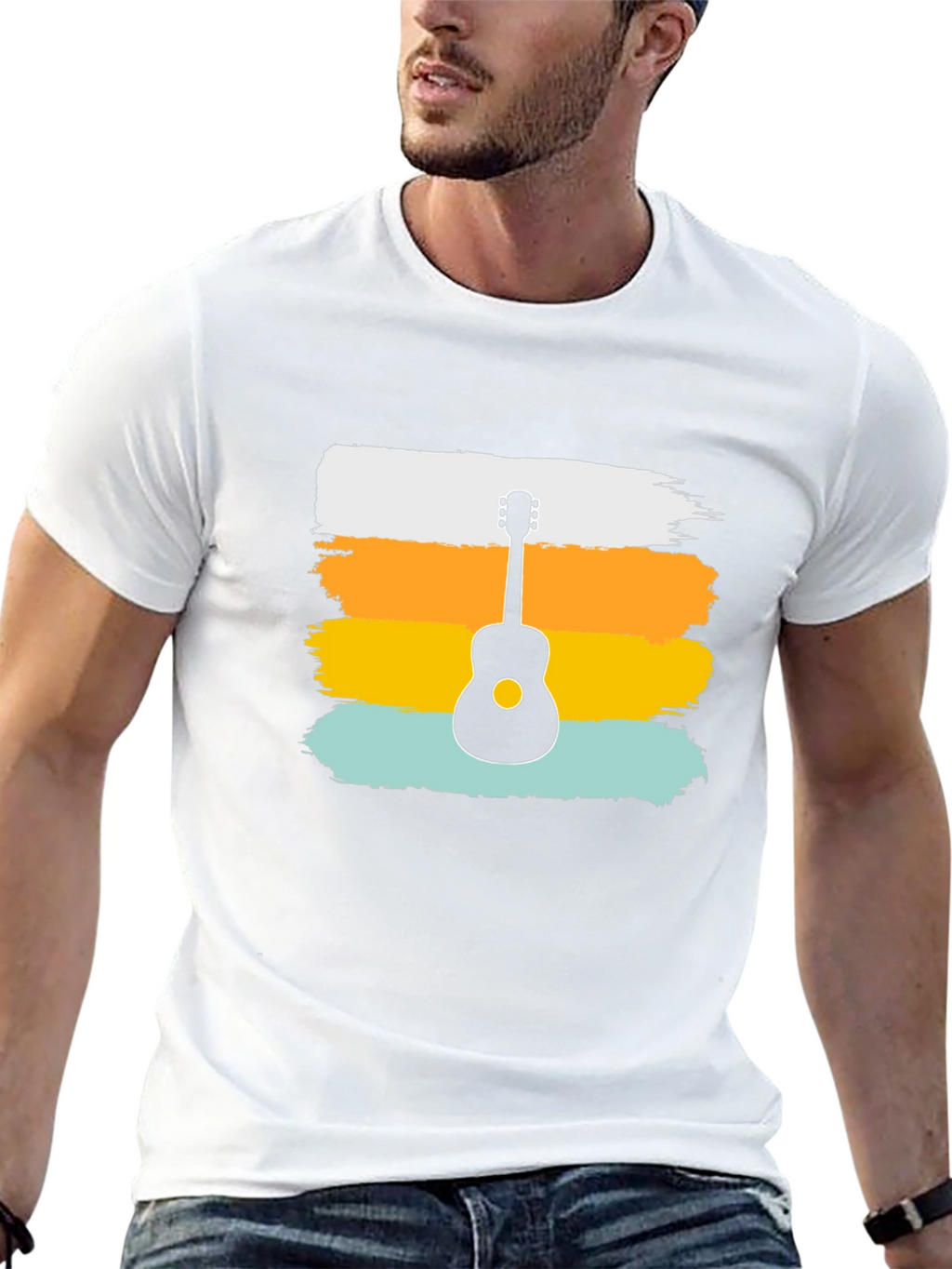Retro Guitar Graphic Tee - Stylish Music Lover Shirt