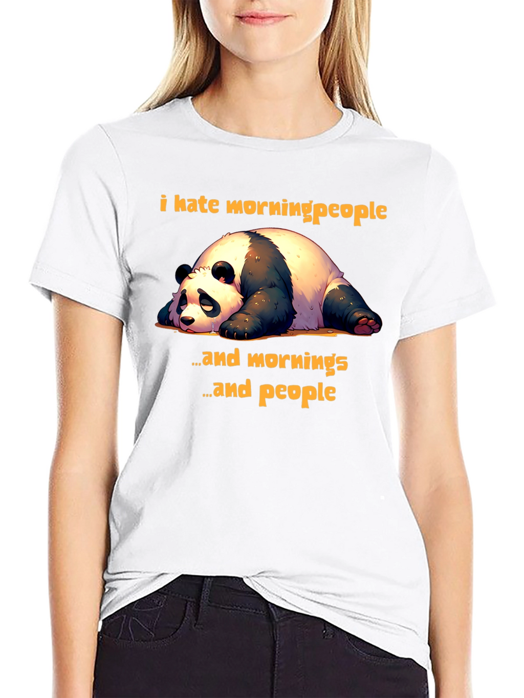 Funny Panda T-Shirt: I Hate Morning People