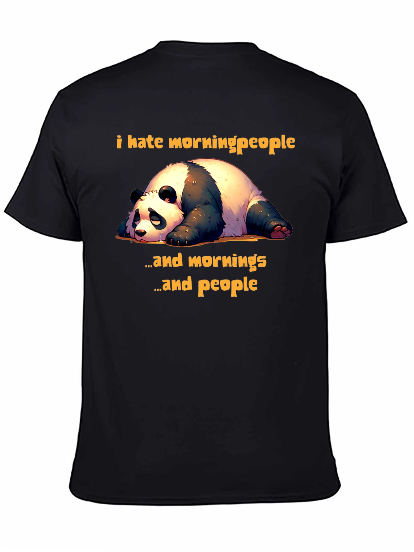 Funny Panda T-Shirt: I Hate Morning People