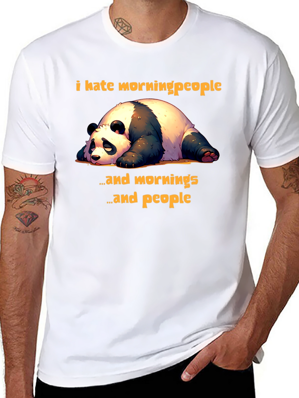 Funny Panda T-Shirt: I Hate Morning People