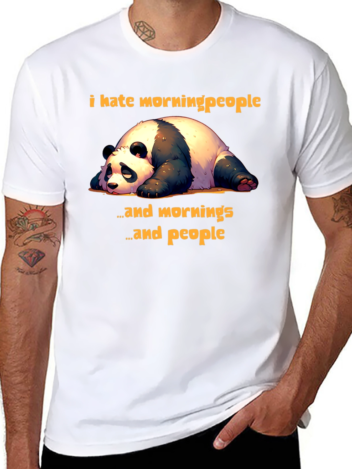 Funny Panda T-Shirt: I Hate Morning People