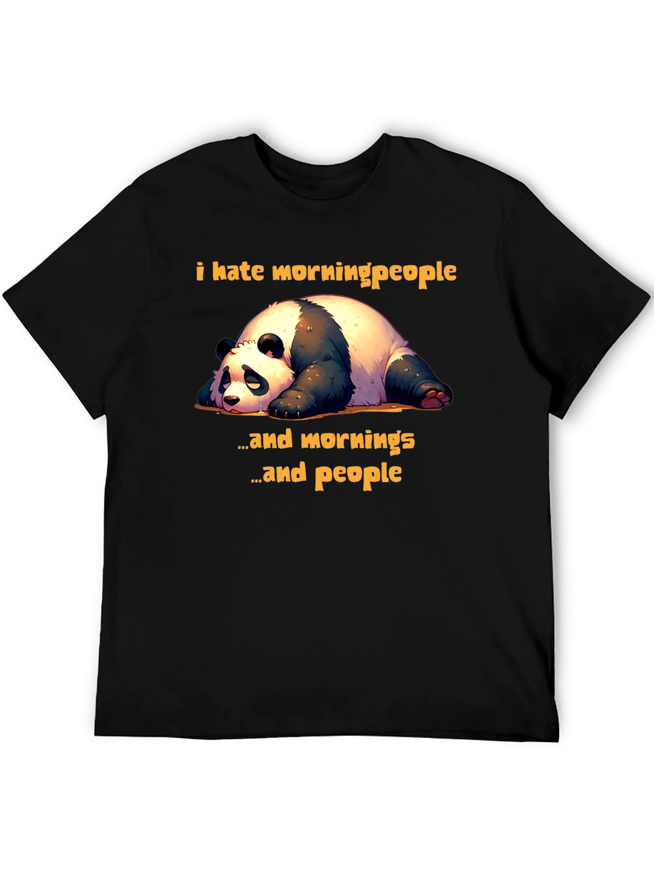Funny Panda T-Shirt: I Hate Morning People