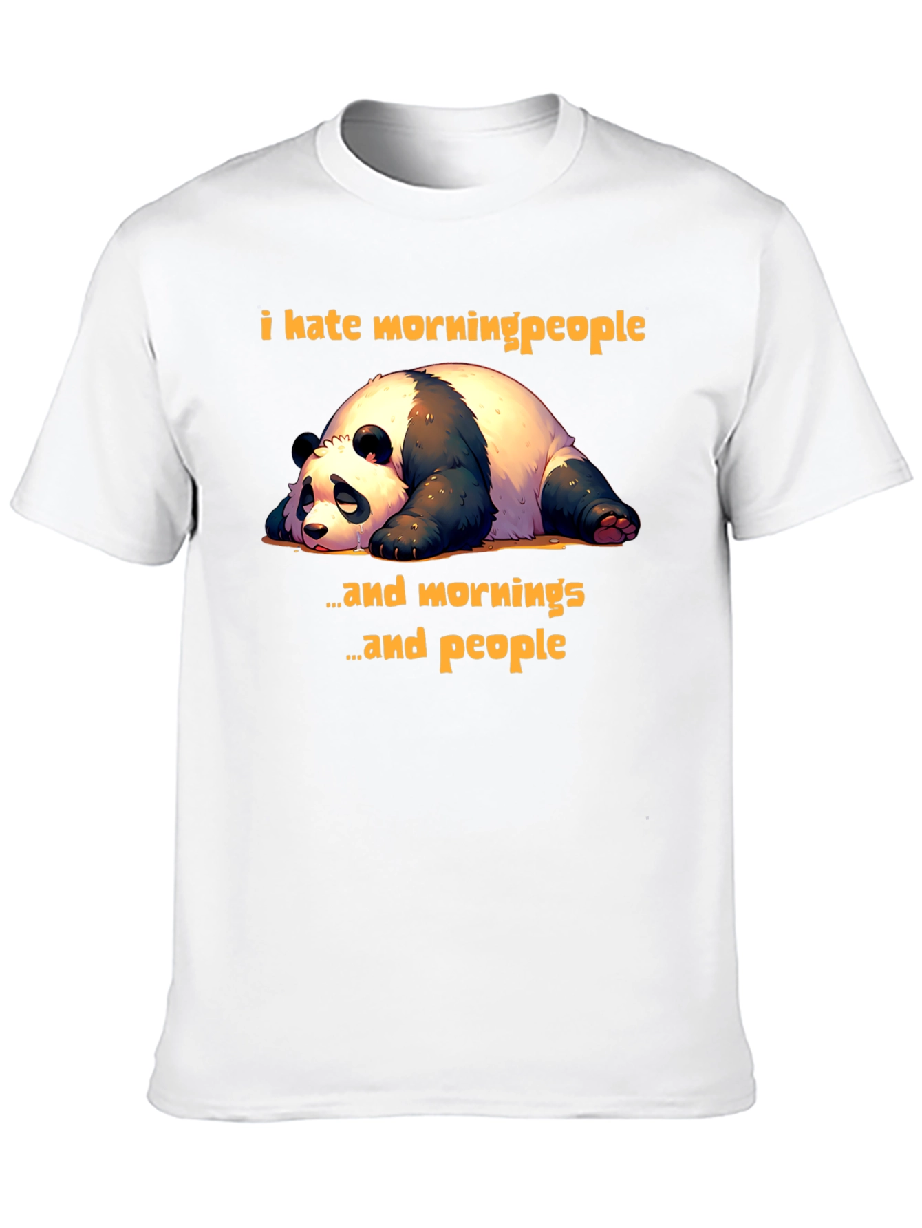 Funny Panda T-Shirt: I Hate Morning People