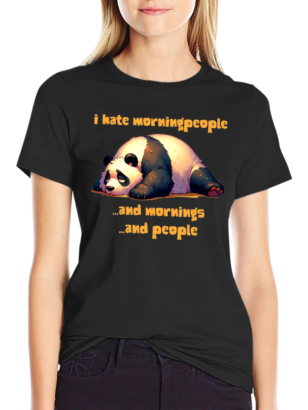 Funny Panda T-Shirt: I Hate Morning People