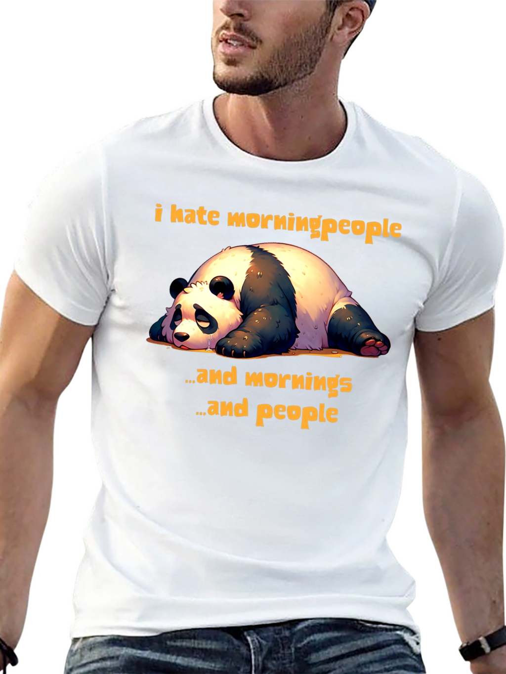 Funny Panda T-Shirt: I Hate Morning People