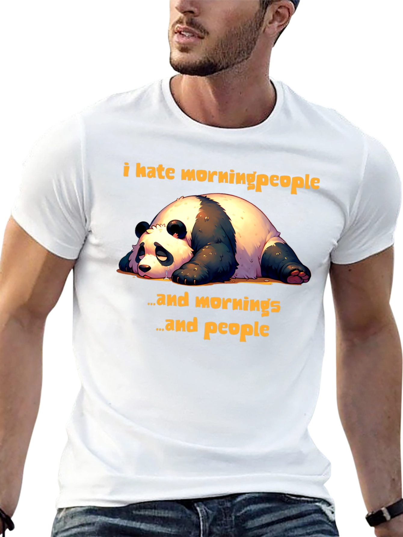 Funny Panda T-Shirt: I Hate Morning People