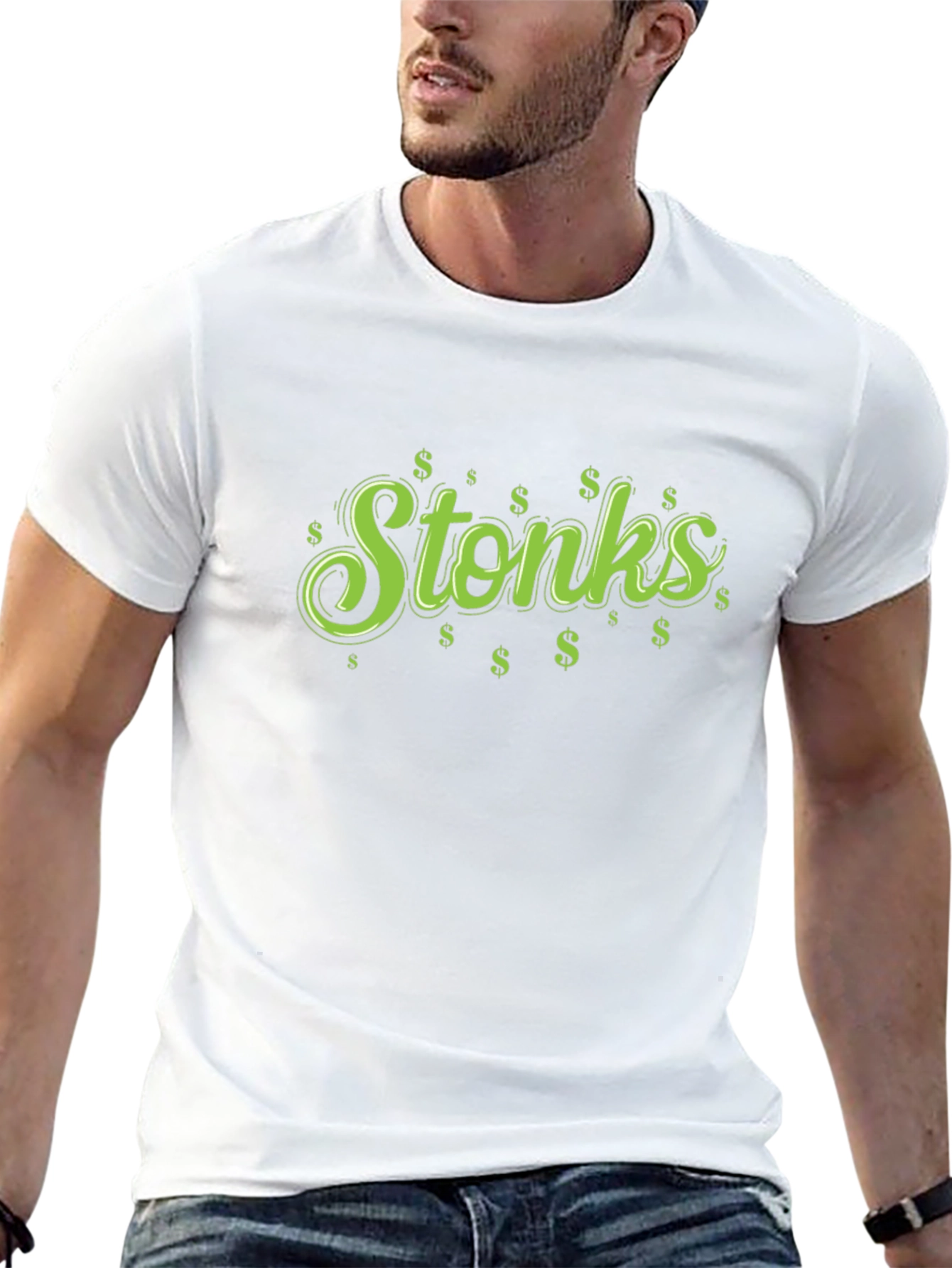 Stonks Graphic Tee - Trendy Investment Meme Shirt