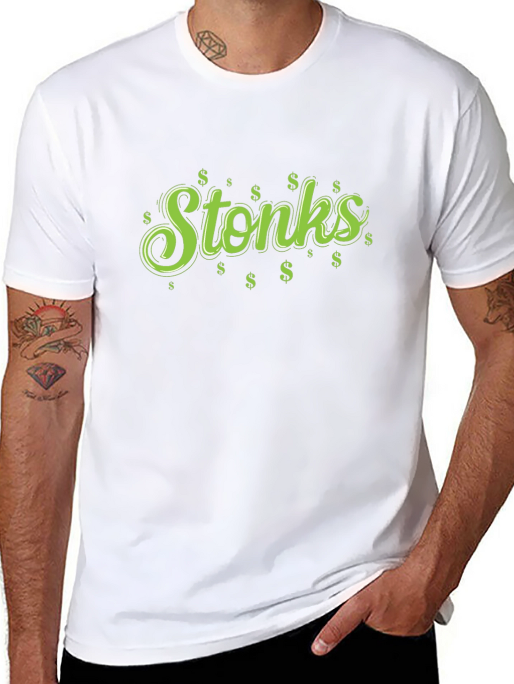 Stonks Graphic Tee - Trendy Investment Meme Shirt