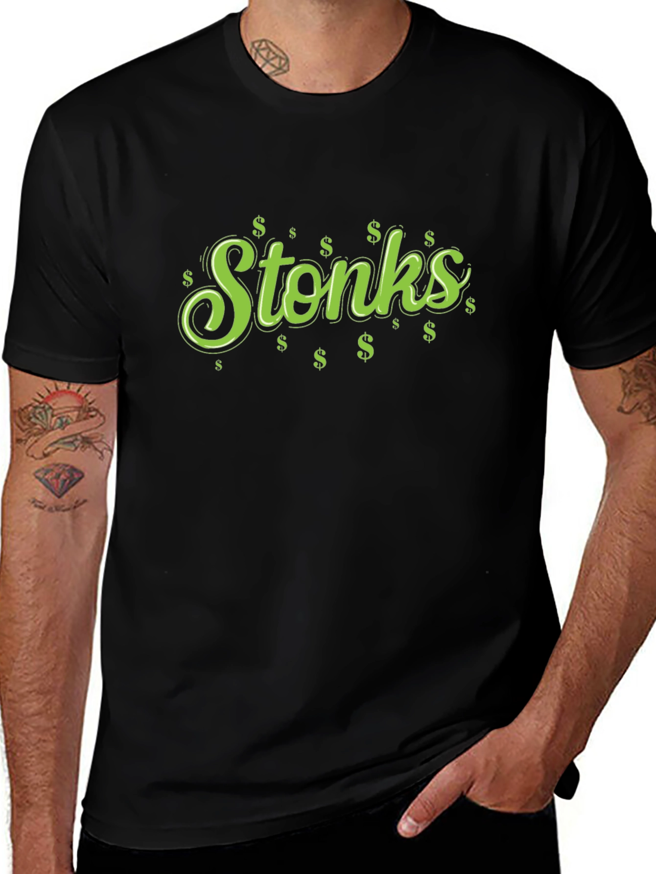 Stonks Graphic Tee - Trendy Investment Meme Shirt