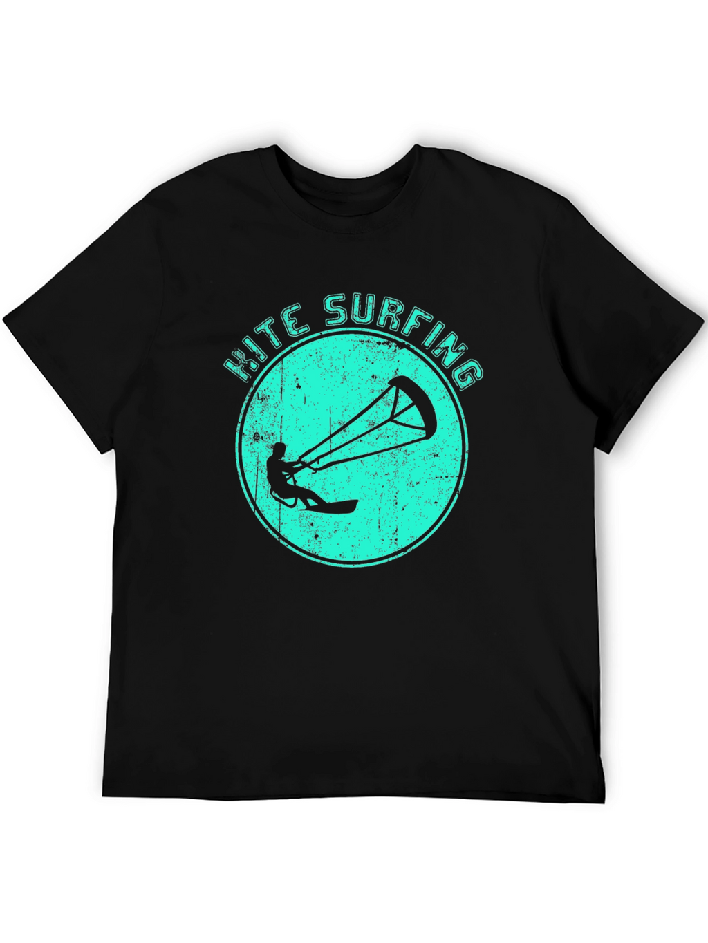Kite Surfing Black Graphic Tee