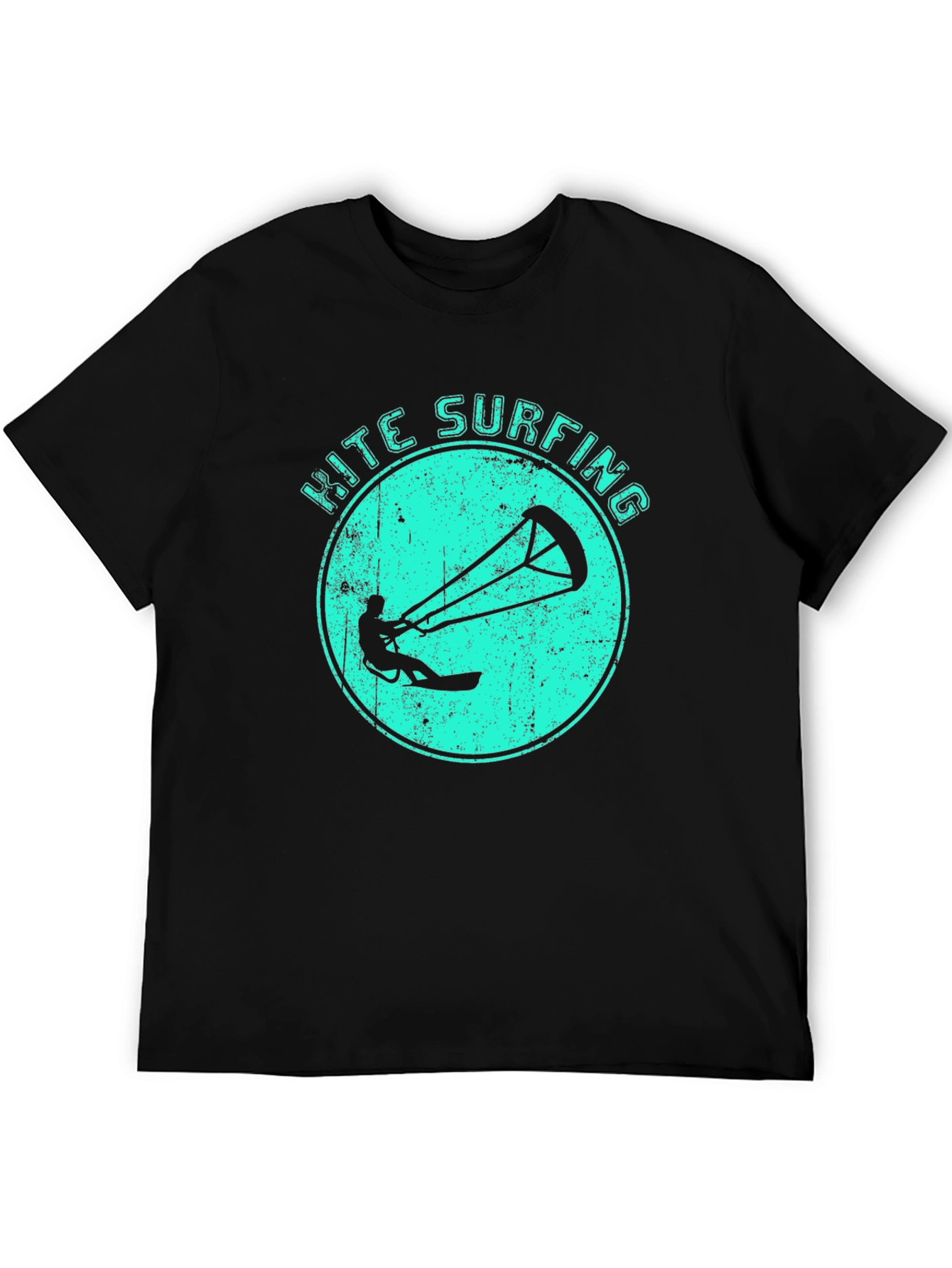 Kite Surfing Black Graphic Tee