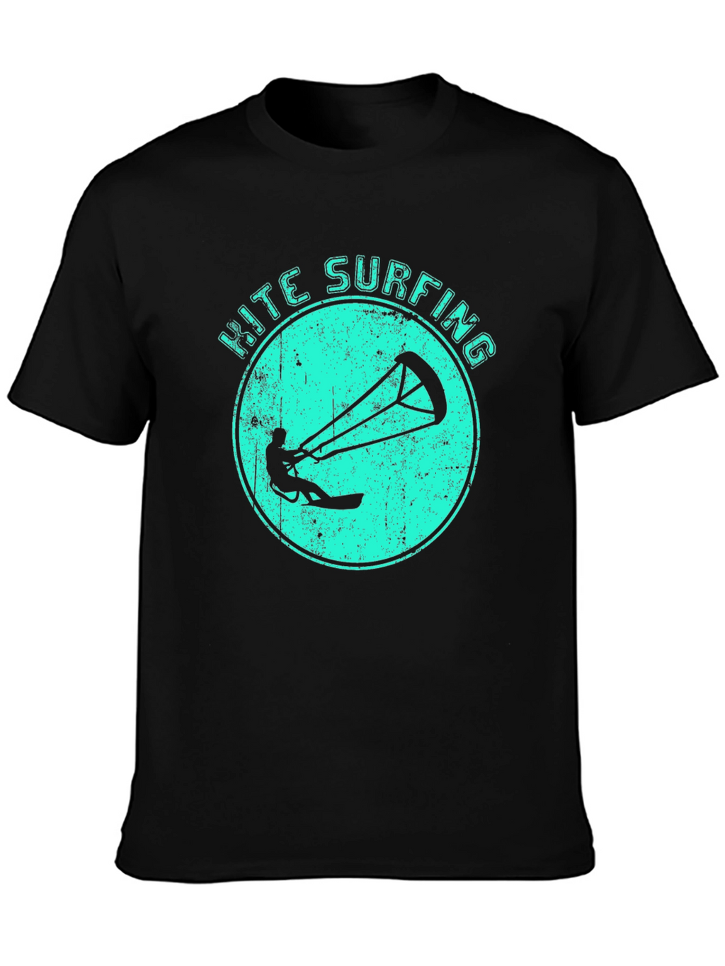 Kite Surfing Black Graphic Tee