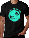 Kite Surfing Black Graphic Tee