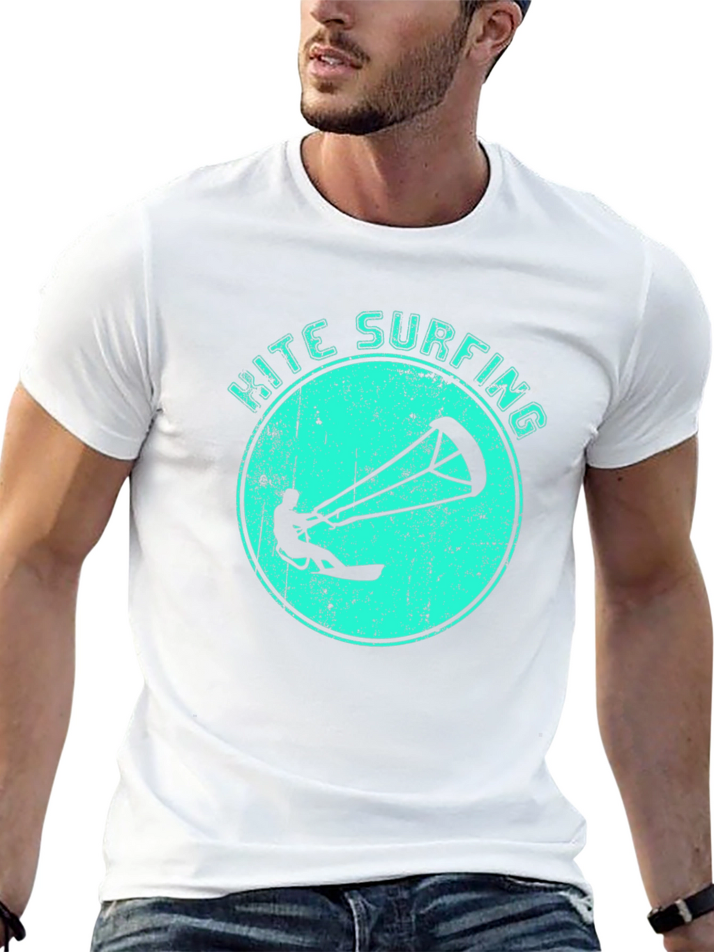 Kite Surfing Black Graphic Tee