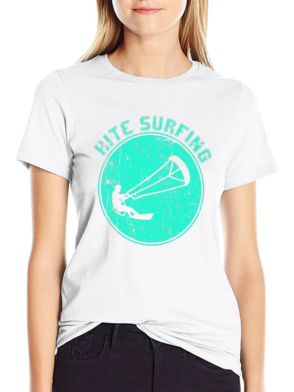 Kite Surfing Black Graphic Tee