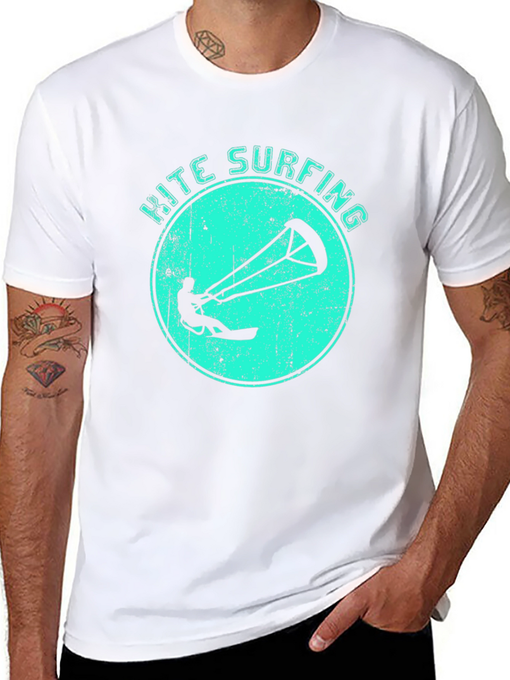 Kite Surfing Black Graphic Tee