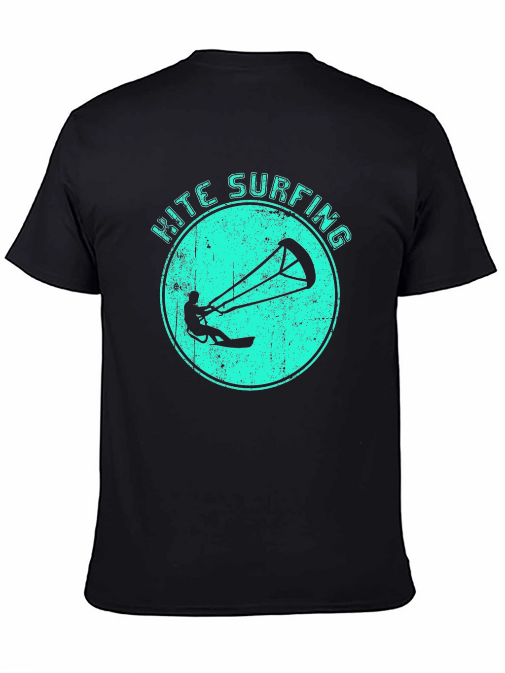 Kite Surfing Black Graphic Tee