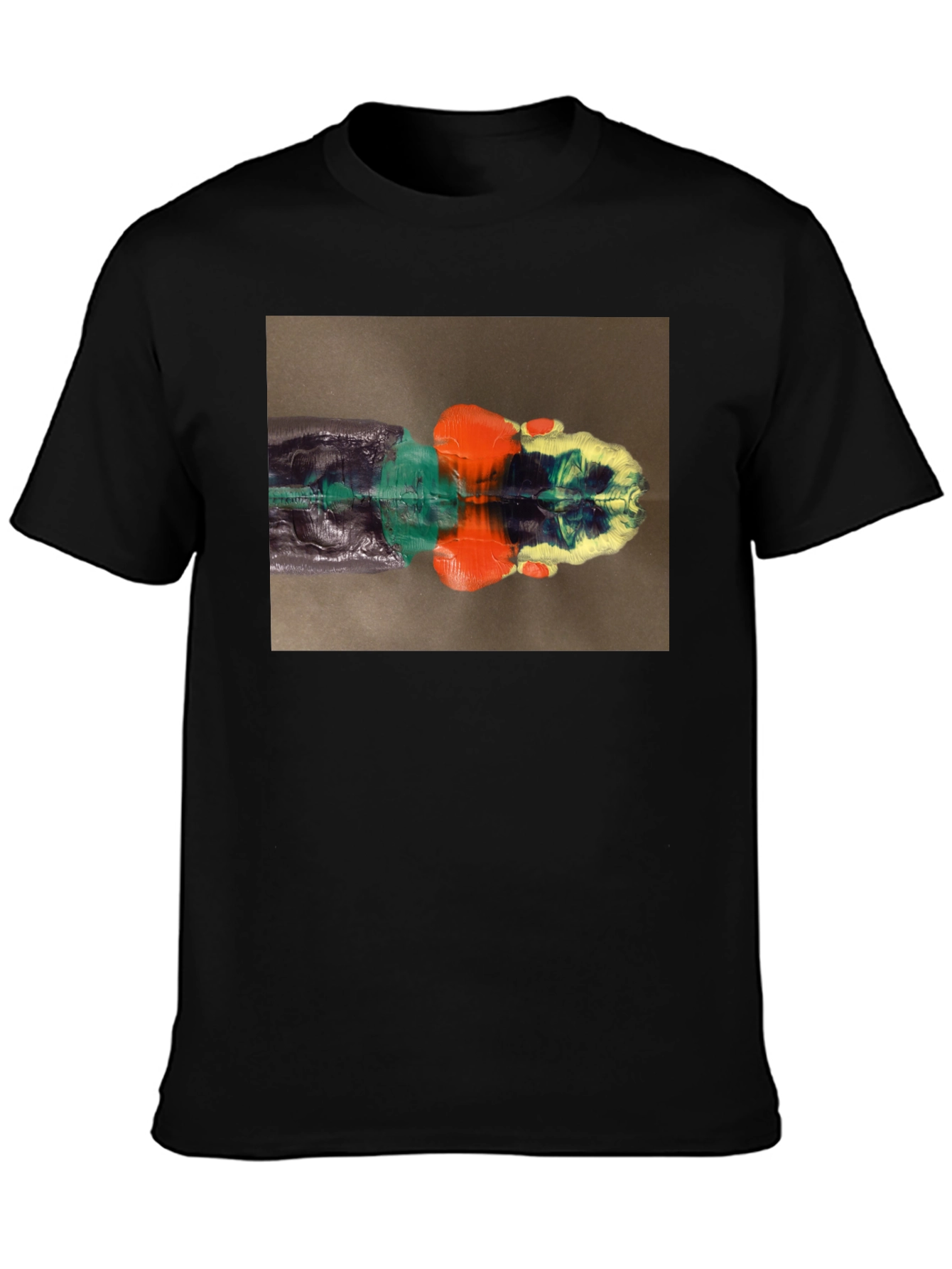 Abstract Reflection Graphic Tee - Black