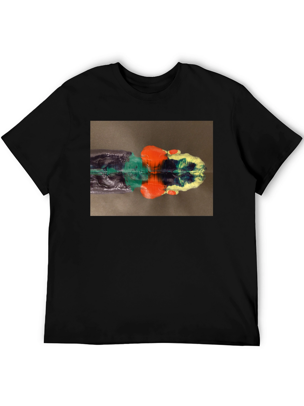 Abstract Reflection Graphic Tee - Black