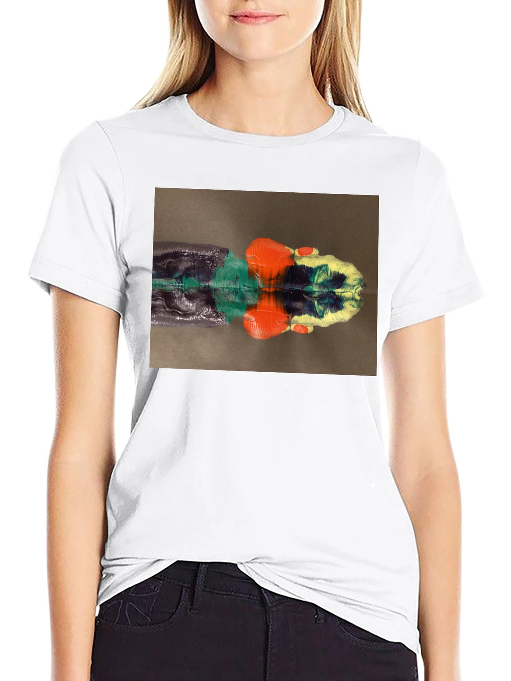 Abstract Reflection Graphic Tee - Black