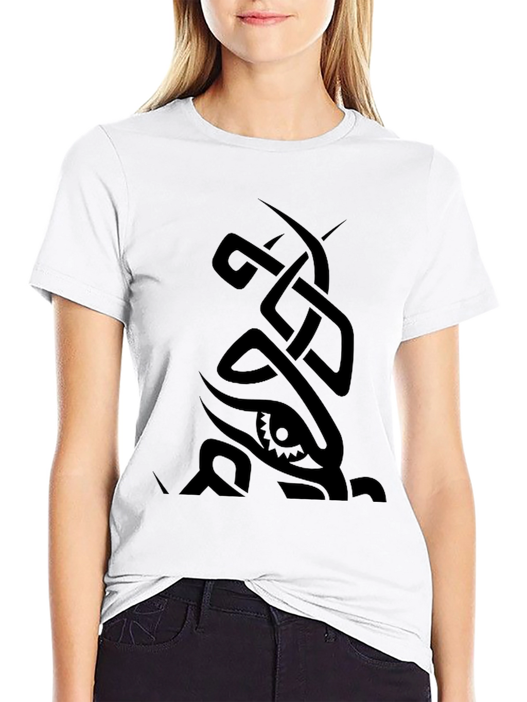 Mens Black Graphic Tee - Celtic Eye Design