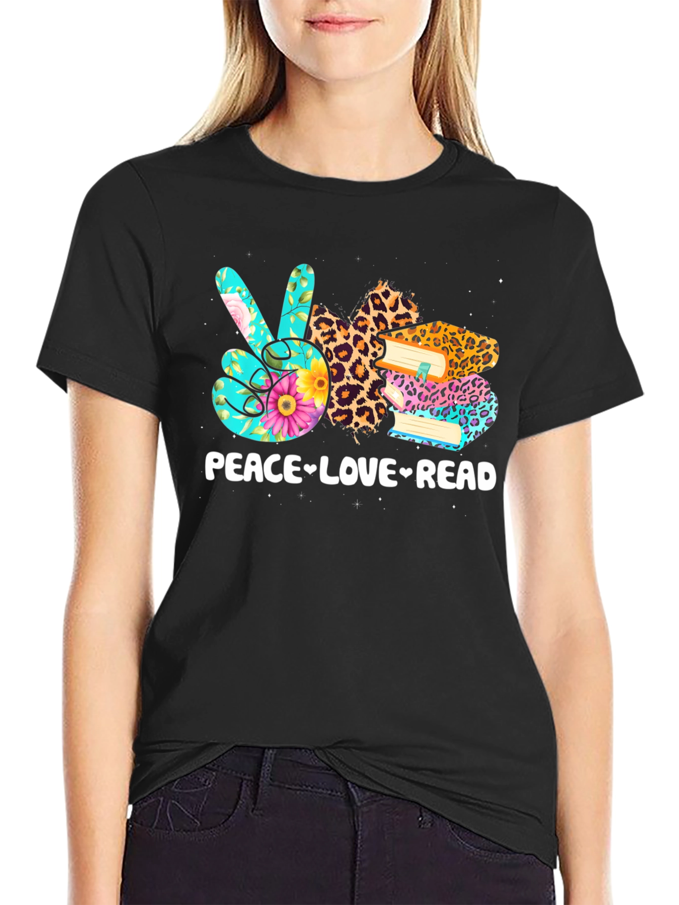 Peace Love Read Graphic T-Shirt