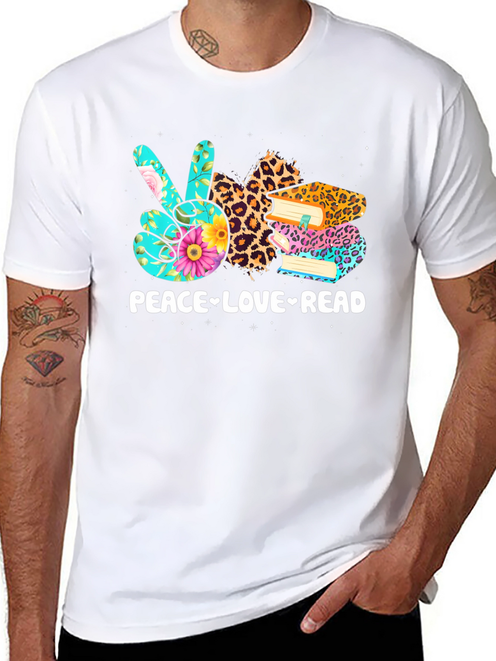 Peace Love Read Graphic T-Shirt