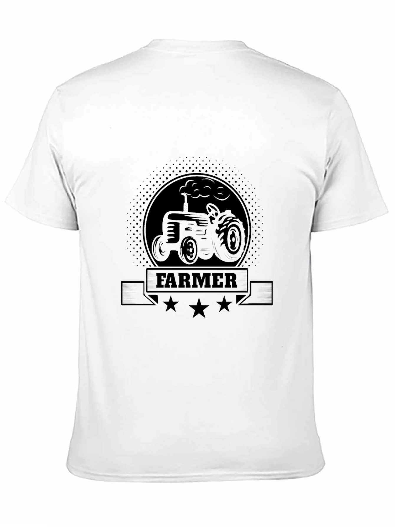 Farmer Tractor Graphic Tee - Black Cotton T-Shirt