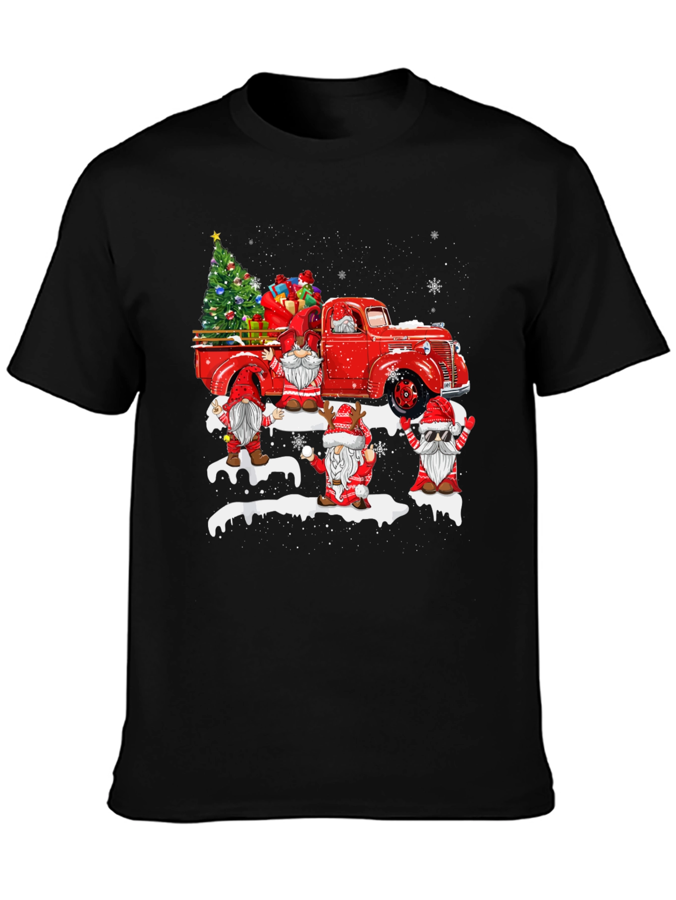 Festive Gnomes Christmas Truck T-Shirt